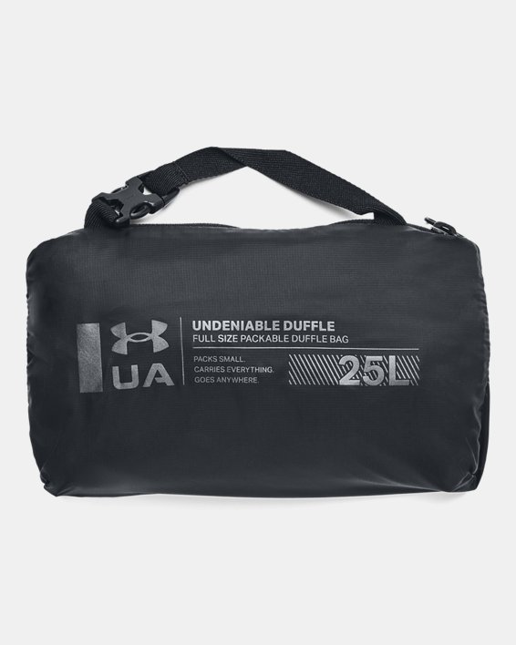 UA Hustle 5.0 verstaubare XS Duffle-Tasche, Black, pdpMainDesktop image number 3